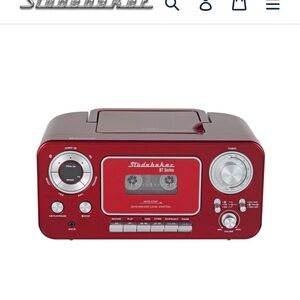 Studehaker cd boombox Red Retro Portable Audio System